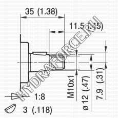 GHP1 шестерёнчатый насос первой группы (1,4 см3 - 13,8 см3), фланец Ø = 30 мм, 73x56 мм (Marzocchi Pompe, Италия)